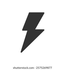 Lightning bolt solid icon. Vector illustration