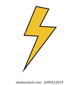 Lightning bolt sticker on white background.