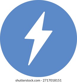 Lightning bolt symbol on blue background