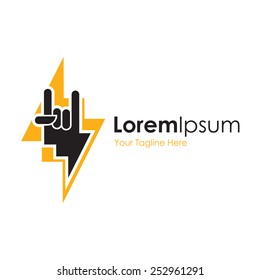 Lightning bolt symbol rock simple business icon logo