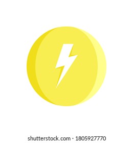 lightning bolt symbol yellow icon vector illustration