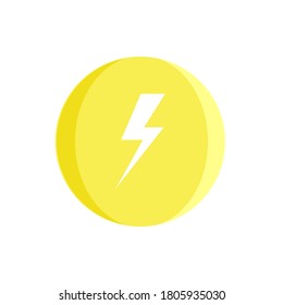 lightning bolt symbol yellow icon vector illustration