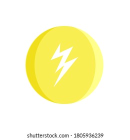 lightning bolt symbol yellow icon vector illustration