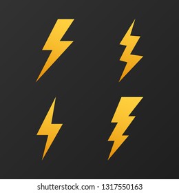 Lightning bolt. Thunder bolt, lighting strike expertise. Vector stock illustration.