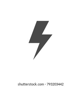 lightning bolt thunder vector icon for charging electricity industrial and battery eps10 gray 