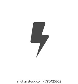 lightning bolt thunder vector icon for charging electricity industrial and battery eps10 gray 