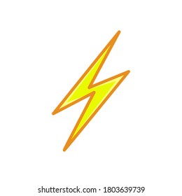 rayo. Tornillo Icono plano de estilo de línea amarillo