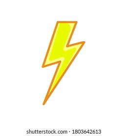rayo. Tornillo Icono plano de estilo de línea amarillo