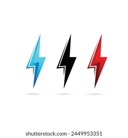 Rayo perno .Thunderbolt logo logo silueta logo aislado sobre fondo blanco Ilustración vectorial