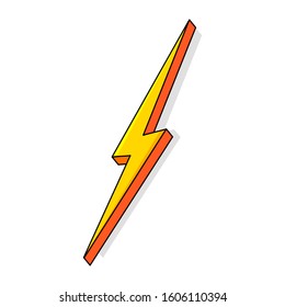 Lightning bolt. Thunderbolt, lightning strike. Modern flat style vector illustration. Thunder and Bolt Lighting Flash Icons Set. Flat Style on Dark Background. Vector.