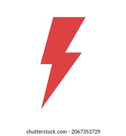 Lightning bolt vector icon. Red symbol