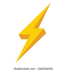 Lightning bolt vector illustration isolated on white background