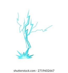 Ilustração do vetor de raio mostrando eletricidade dinâmica atingindo com impacto, representando potência, velocidade e energia súbita durante uma tempestade ou evento elétrico