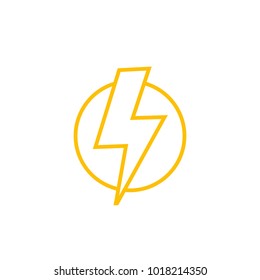Lightning bolt vector line icon