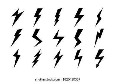 Lightning Bolt Vector Set Set Electricity Stock Vector (Royalty Free ...