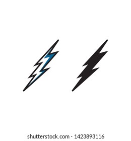 Lightning bolt vector signs, icons isolated over white