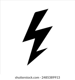 Lightning bolt vector silhouette on white background. Electric power logo design element. Flash bolt sign in the circle. Energy and thunder electricity symbol concept. 