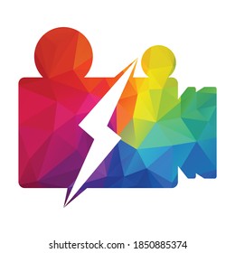 Lightning Bolt and Video Media logo template. Video camera vector. Player symbol.