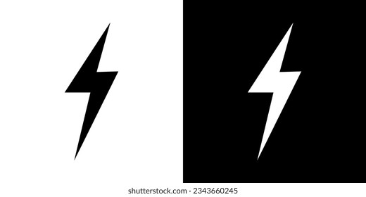 Lightning bolt for web design. Vector icon illustration. Thunder logo symbol.