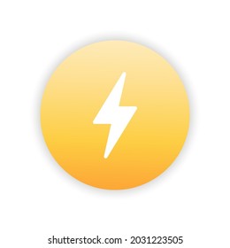 Lightning bolt with yellow circle and white background.