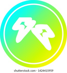 Blitzschrauben mit kreisförmigem Symbol mit cooler Farbverlauf-Oberfläche