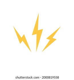 Lightning bolts isolated on white background. Electric discharge or anger concept. Vector illustration