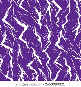 Lightning bolts in purple and white, with a grungy texture on linen fabric print pattern, cotton, silk, vector illustration, doodle summer, kids and baby designs for print fabric.
