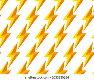 Lightning bolts seamless vector wallpaper, endless pattern with storm lightning.