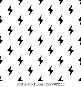 Lightning bolts, thunderbolts seamless pattern vector illustration.