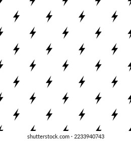 Lightning bolts, thunderbolts seamless pattern vector illustration.
