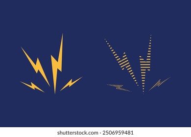 Lightning Bolts with yellow color Set