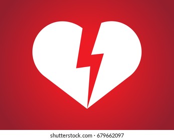 Lightning Broken Heart Stock Vector (Royalty Free) 679662097 | Shutterstock