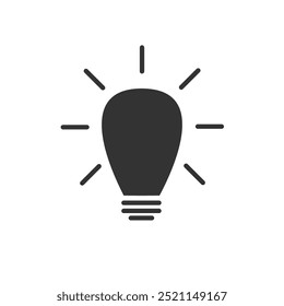 Lightning bulb icon idea vector.