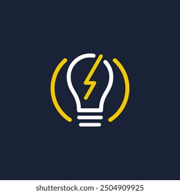 lightning bulb logo design template