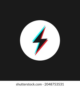 Lightning button, social media modern design button