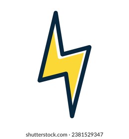 Lightning Button Vector Thick Line Filled Dark Colors Icons For Personal And Commercial Use.
