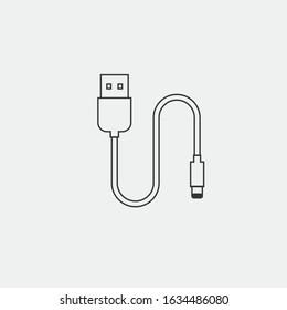 Lightning cable charger vector icon