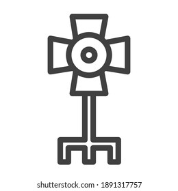 logotipo del icono del equipo de la cámara relámpago con diseño vectorial de estilo de trazo de contorno. uso perfecto para web, aplicación móvil, diseño de patrones, etc.