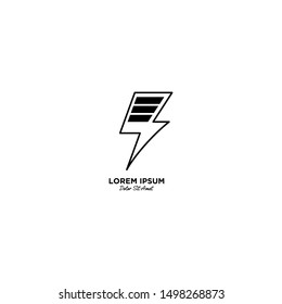 Lightning Charge Label logo design vector