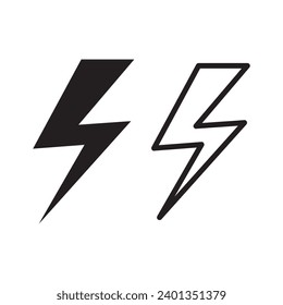 lightning charging power icon vector, simple flat illustration on white background..eps