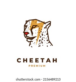Lightning cheetah head illustration logo