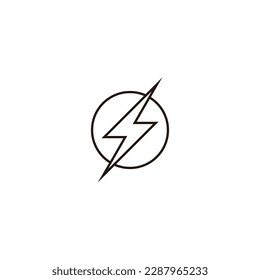 Lightning, circle, lines geometric symbol simple logo vector