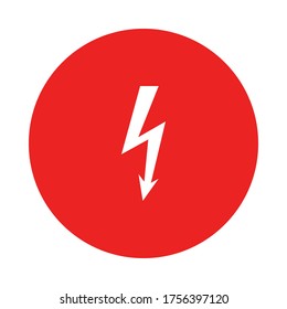 Lightning and circle on white