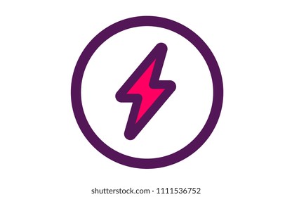 lightning in a circle two color icon