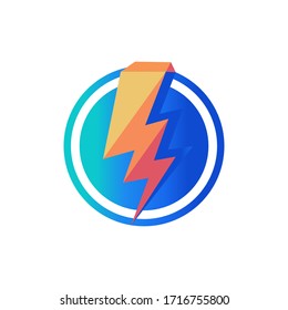 Lightning Circle Vector Logo Design Stock Vector (Royalty Free ...