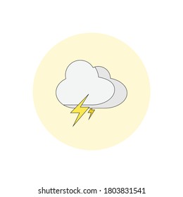 Lightning in the cloud flat illustration