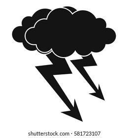 Lightning cloud icon. Simple illustration of lightning cloud vector icon for web