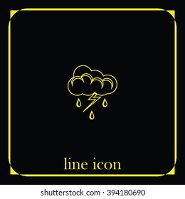 Lightning cloud icon. Thunderstorm sign.