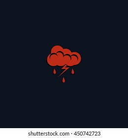 Lightning cloud icon. Thunderstorm sign.