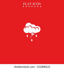 Lightning cloud icon. Thunderstorm sign.